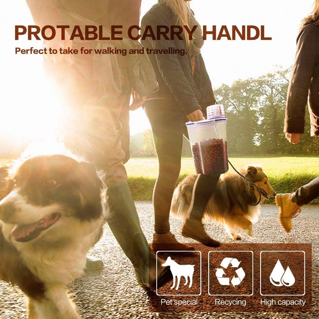 Dog Food Storage Container Small, Cat Food Storage Container Airtight Plastic Dispenser with