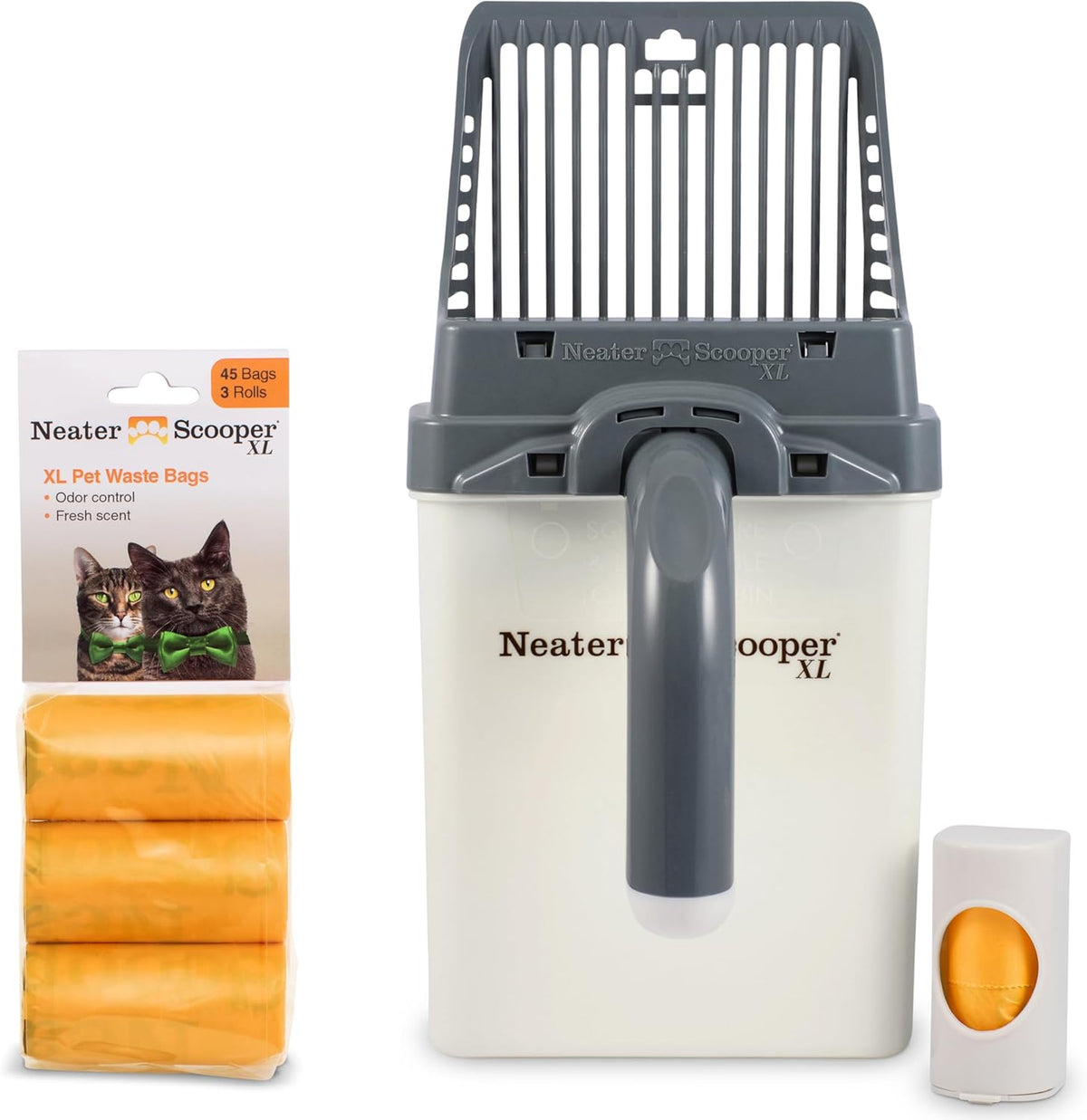 Neater Pet Brands Neater Scooper XL Cat Litter Scoop, 60 Refill Bags – Extra-Large Capacity