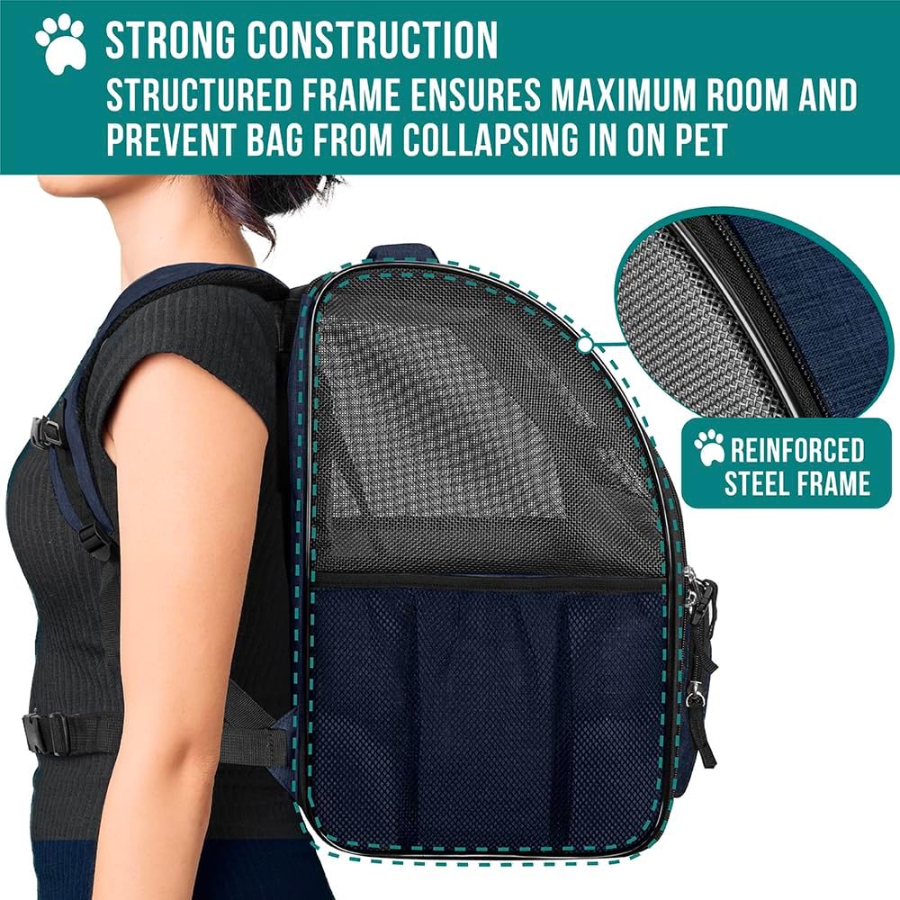 PetAmi Dog Backpack Carrier for Small Large Cat, Pet, Puppy, Ventilated Pet Hiking Backpack Travel