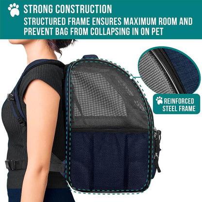 PetAmi Dog Backpack Carrier for Small Large Cat, Pet, Puppy, Ventilated Pet Hiking Backpack Travel