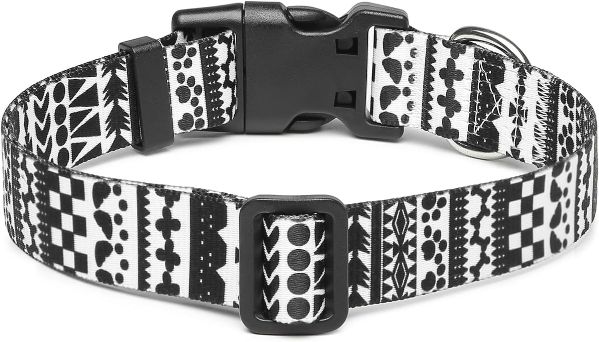 Mercano Adjustable Dog Collar - Special Design Patterns, Soft Nylon Comfortable Durable Pet Collar