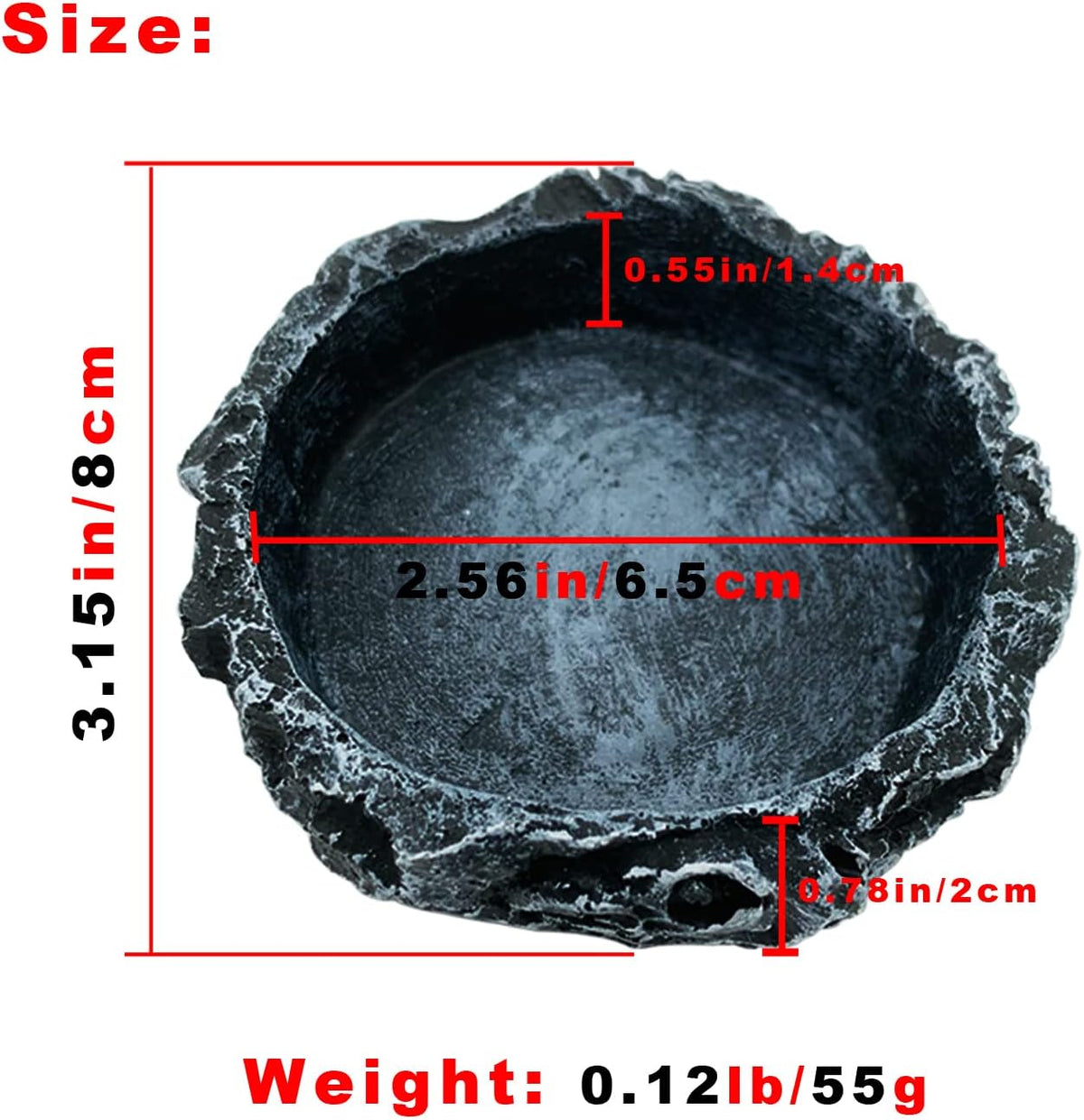 2 Pack Reptile Feeding Dish Corner Bowl, Reptile Water Dish Food Bowl Feeding Terrarium Bowls for