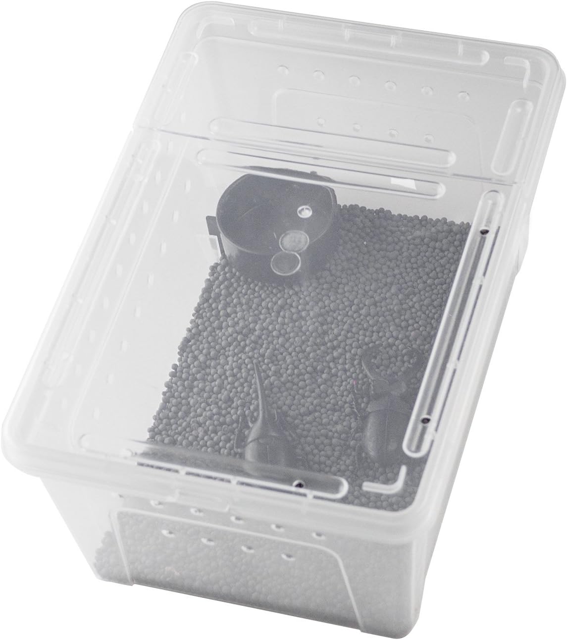 OMEM Portable Reptile Terrarium Habitat for Mini Pet Houses Breathable Holes Stackable Container
