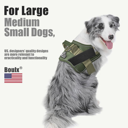 Bolux Dog Harness, No-Pull Reflective Dog Vest, Breathable Adjustable Pet Harness with Handle for