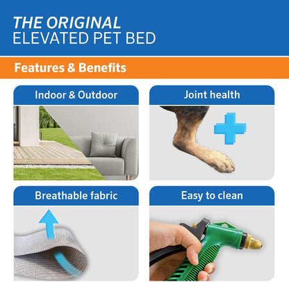 Coolaroo Original Elevated Dog Bed - Breathable Off-The-Ground Pet Bed with Cooling Fabric, Joint