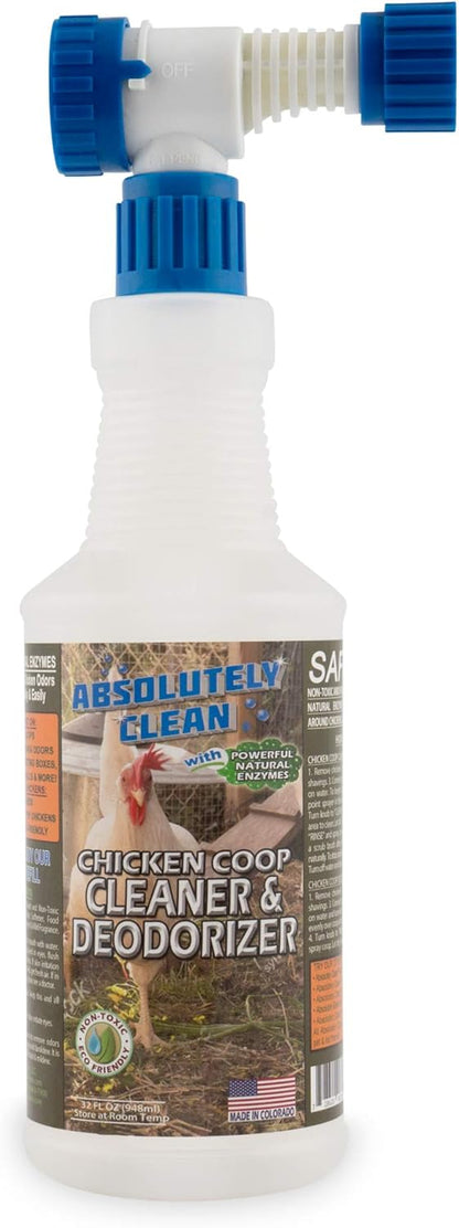 Absolutely Clean Chicken Coop Cleaner and Deodorizer, Veterinarian Approved, Powerful, Natural