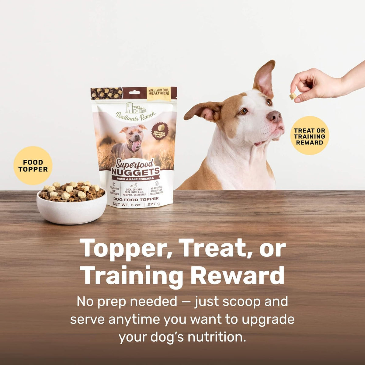 BADLANDS RANCH Superfood Nuggets- Premium, Freeze-Dried raw Dog Food Topper or Treat. Powerful