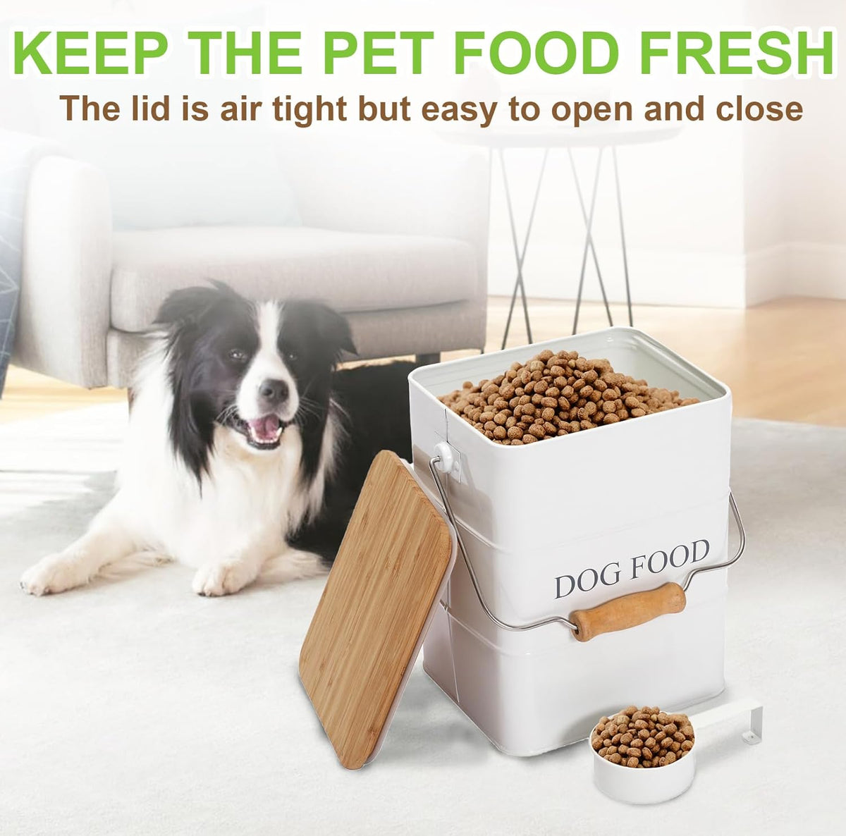 Dog Food storage container Dog Treats Jar,5~6 lb Metal food treats tin for Dog, pet snacks