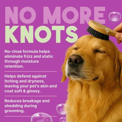 TropiClean Dog Detangler Spray Dematting, Leave in Conditioner, Perfect for Doodles & All Coat