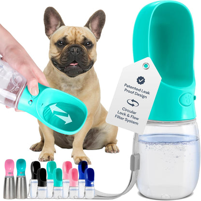 MalsiPree Leak Proof Portable Dog Water Bottle & Dog Travel Water Bottle Dispenser with Bowl - 12