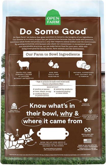 Open Farm Pasture-Raised Lamb Grain-Free Dry Cat Food, Humanely Raised Lamb Recipe with Non-GMO