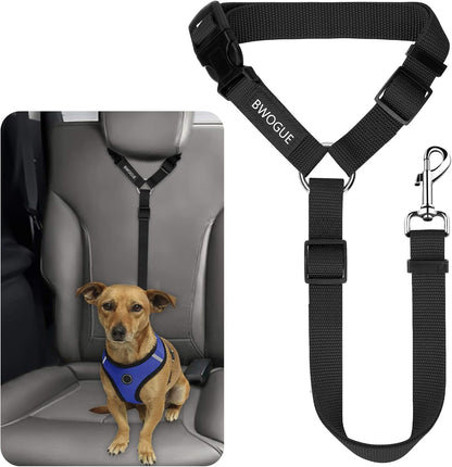 BWOGUE Pet Dog Cat Seat Belts, Car Headrest Restraint Adjustable Safety Leads Vehicle Seatbelt