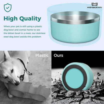 Dog Bowl, Stainless Steel Dog Food and Water Bowl with Non Slip Quiet Bottom, Easy to Clean
