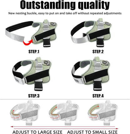 Bolux Dog Harness, No-Pull Reflective Dog Vest, Breathable Adjustable Pet Harness with Handle for