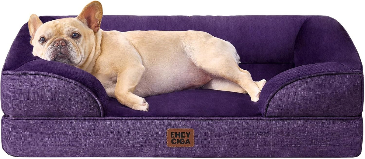 EHEYCIGA Orthopedic Dog Bed for Medium Dogs, Waterproof Memory Foam Medium Dog Beds with Sides