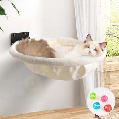 Cat Hammock Wall Mounted, Foldable & Stable Cat Beds- Breathable Cats Wall Shelves for Sleeping