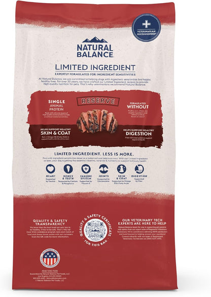 Natural Balance Limited Ingredient Adult Grain-Free Dry Dog Food, Reserve Sweet Potato & Bison