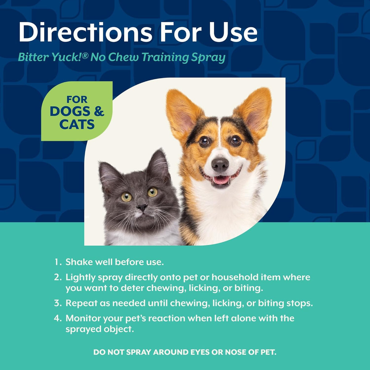 NaturVet Bitter Yuck! No Chew Spray for Dogs, Cats, and Horses Pet Training Spray, Liquid, Made in