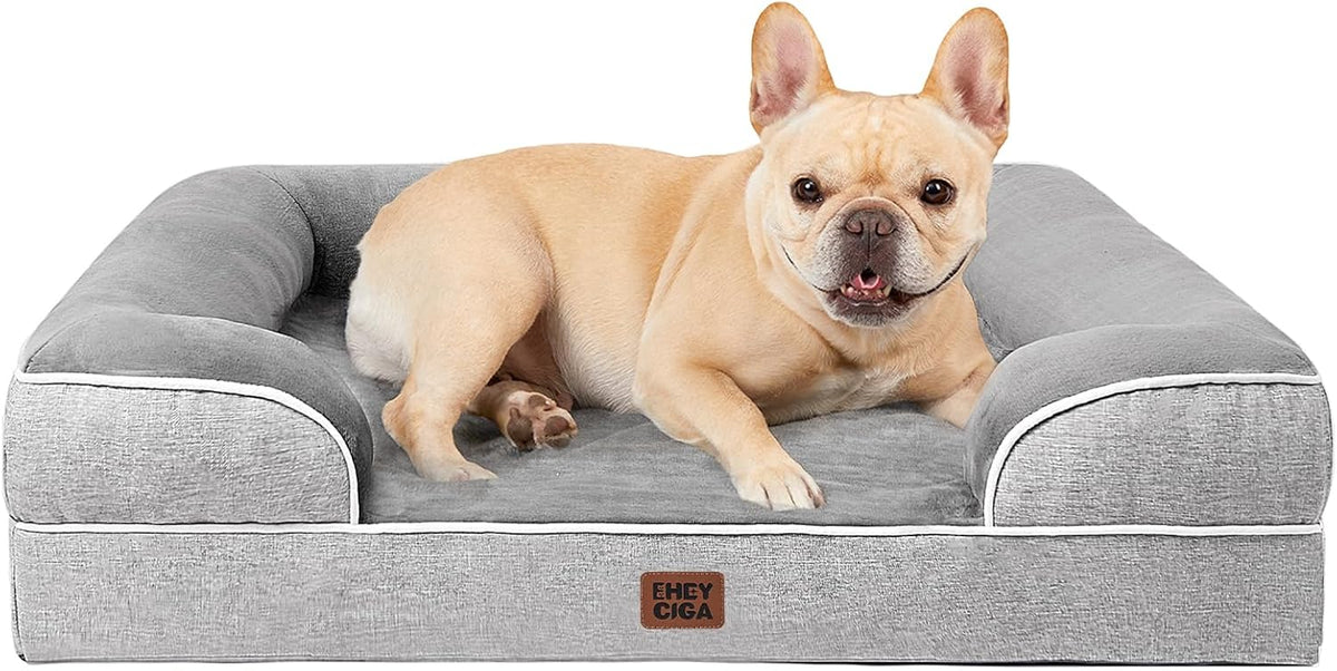 EHEYCIGA Orthopedic Dog Bed for Medium Dogs, Waterproof Memory Foam Medium Pet Beds with Sides