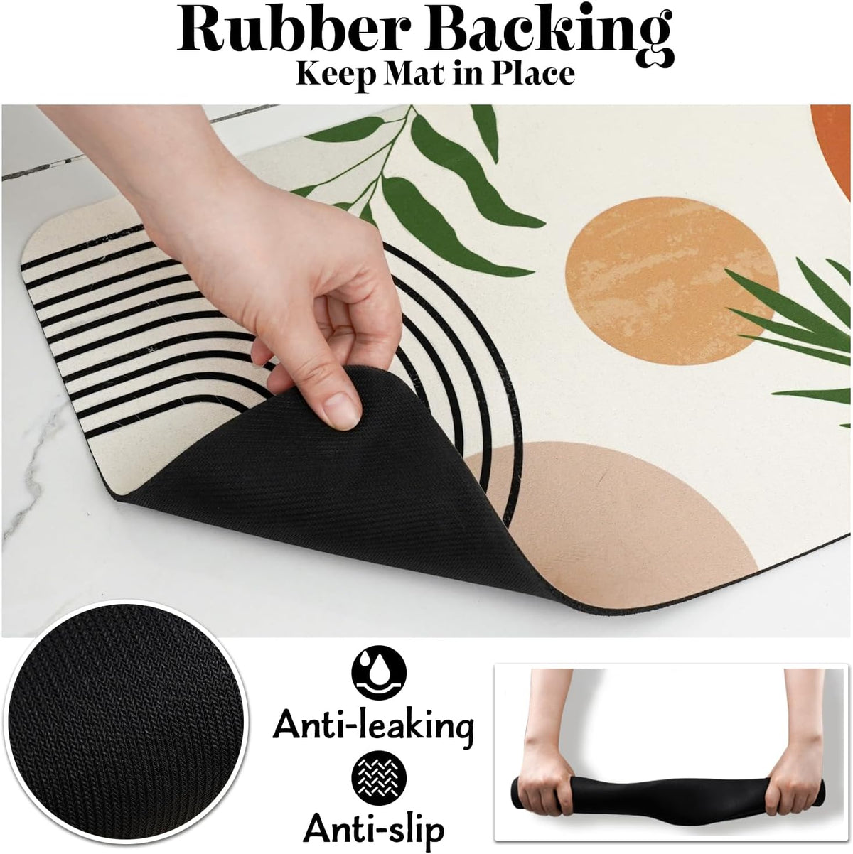 Super Absorbent Dog Food Mat - Non-Slip Bowl Mat for Food and Water, Eco-Friendly Boho Placemats