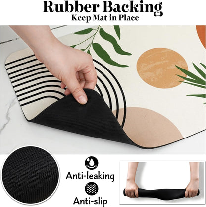 Super Absorbent Dog Food Mat - Non-Slip Bowl Mat for Food and Water, Eco-Friendly Boho Placemats