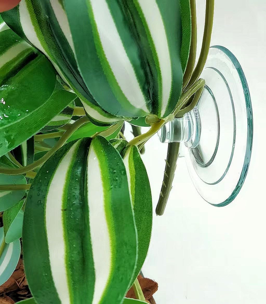 Reptile Plants for Terrarium Decor, Amphibian Habitat Decor, Snake Tank Accessories, Artificial