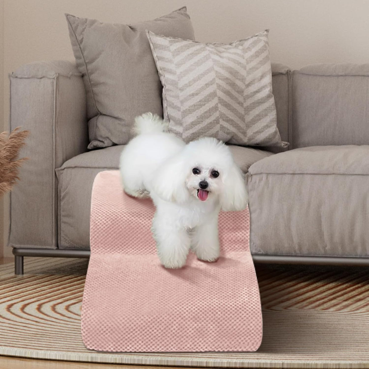 Dog Stairs for Small Dogs - High Density Foam Pet Steps, Extra Wide Dog Ramp with Non-Slip Bottom