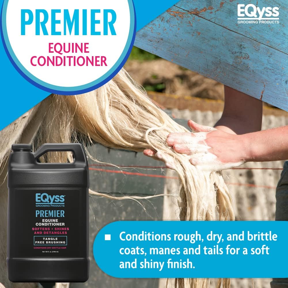 EQyss Premier Equine Conditioner - Moisturize Skin, Detangle Horse's Mane, Tail, & Coat, Add Shine