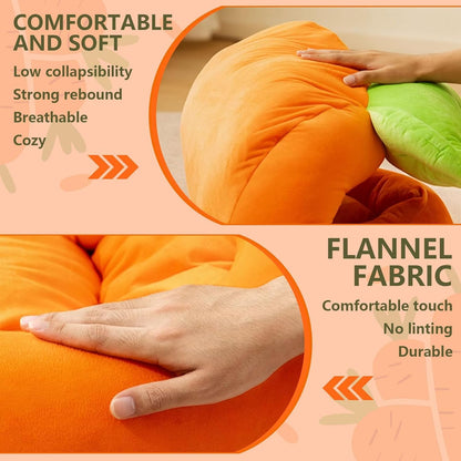 Rabbit Bed,Thick&Soft Bunny Bed with Removable Cushion,Machine Washable with Rattan Mat & Heart