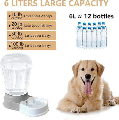 1.58 Gallon Automatic Dog Water Bowl Dispenser, Large Capacity Water Feeder for Cats and Dogs