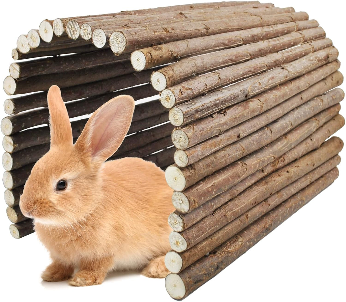 kathson Rabbit Bridge Wooden Hamster Climbing Tunnel Bunny Extra Large Ladder Wood Flexible Hideout