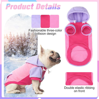 BEAUTYZOO Fleece Dog Hoodie Sweatershirt with Pocket and Leash Hole, Stretchy Small Medium Large