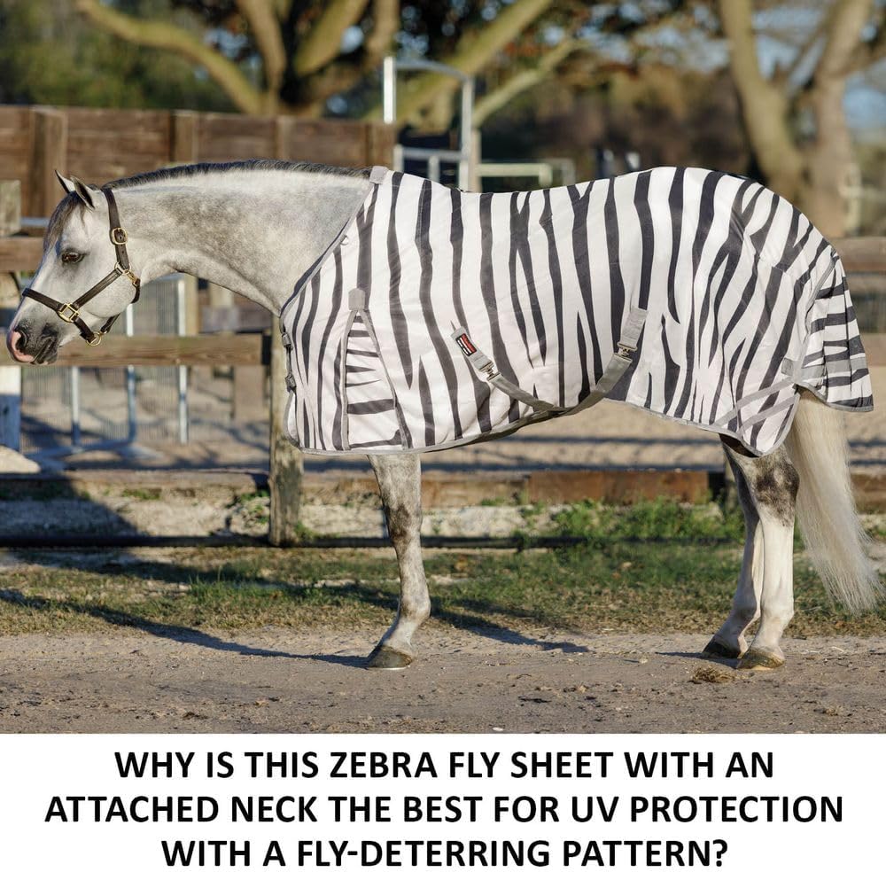 Schneiders Soft Interlock Mesh II Zebra Horse Fly Sheets | Striking Zebra Pattern for Fly
