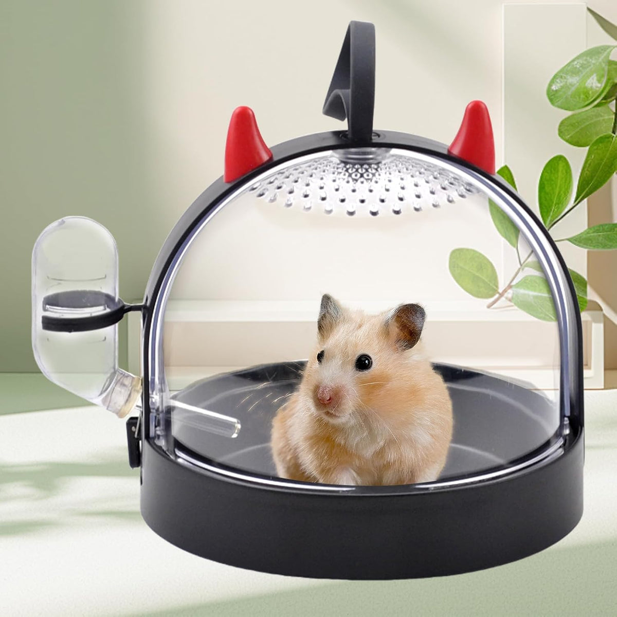 Portable Hamster Cage Travel Bag, High Permeability Hamster Travel Carrier with Water Bottle Small