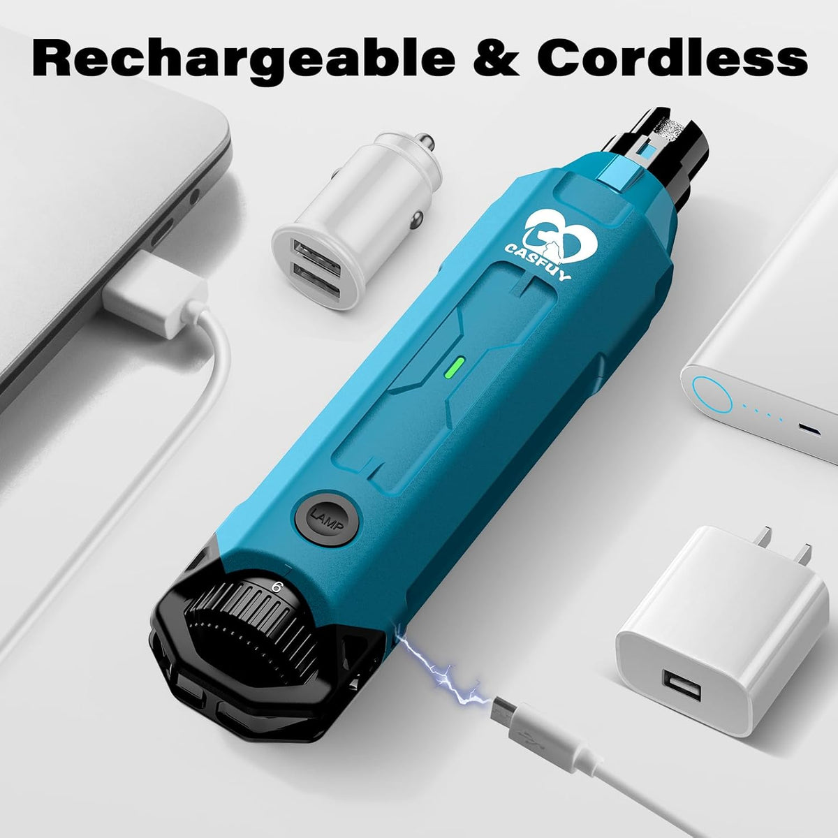 Casfuy 6-Speed Dog Nail Grinder - Newest Enhanced Pet Nail Grinder Super Quiet Rechargeable