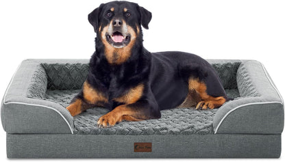 Orthopedic Waterproof Dog Bed for Extra Large Dogs, Memory Foam XL Dog Bed with Sides, Egg-Crate