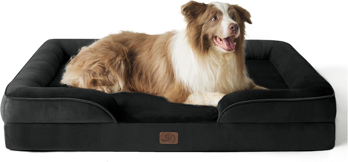 Bedsure L Plus Orthopedic Dog Bed for Large Dogs - Washable Dog Cat Bed Waterproof, L Plus Big