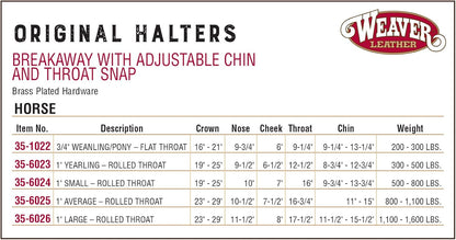 Weaver Equine Nylon Horse Halter, Triple-Ply Cheek Design, Original Non Adjustable Halters for