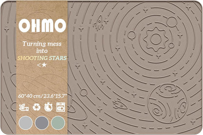 OHMO Dog Food Mat, Silicone Waterproof Cat Food Mat, Non-Skid Spill Proof Pet Feeding Mat for Food