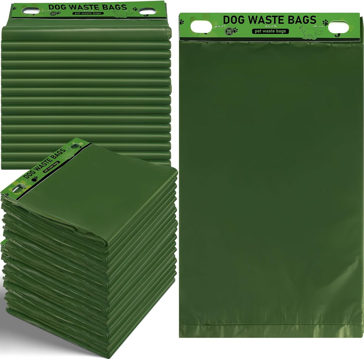 Ireer 5000 Pcs 50 Counts 5000 Pcs Header Bag Bulk Dog Pet Waste Bags Poop Easy Single Pull for Poop
