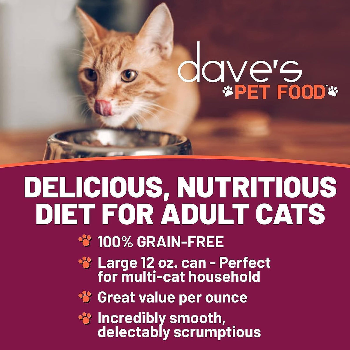 Dave's Pet Food Grain Free Canned Cat Food (Turkey & Giblets Pate), Made in USA Naturally Healthy
