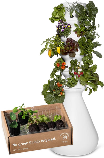 Farmstand Starter Kit + 30 Seedling Credits | Family Hydroponic Growing System Kit | Self-Watering