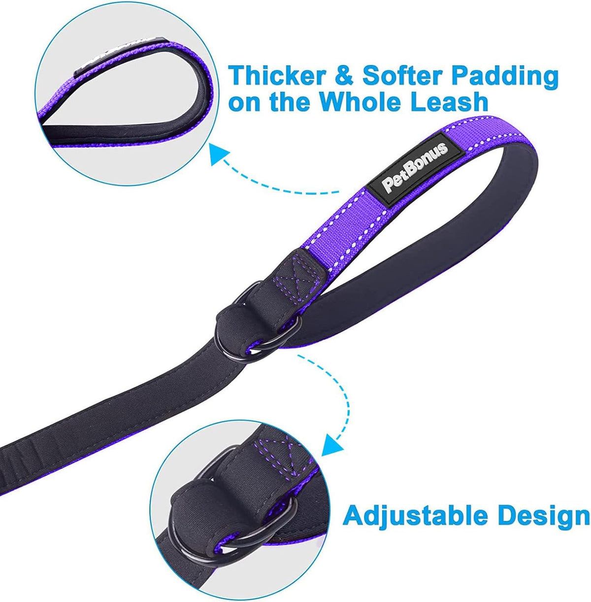 PetBonus Short Dog Leash, Safety Wrist Strap for Retractable Dog Leash, Reflective Design and