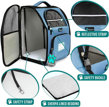 PetAmi Dog Backpack Carrier for Small Large Cat, Pet, Puppy, Ventilated Pet Hiking Backpack Travel