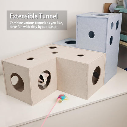 PETKARAY Cat Tunnel, Original Cat Hideaway Cave for Indoor Cats, Large Kitten Play Tubes and