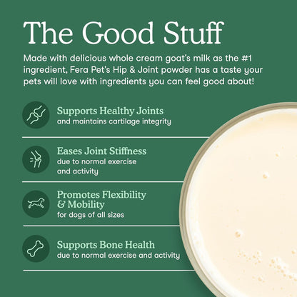 Fera Pets Goat Milk - Cat & Dog Hip and Joint Support with Glucosamine, MSM & Green Lipped Mussel