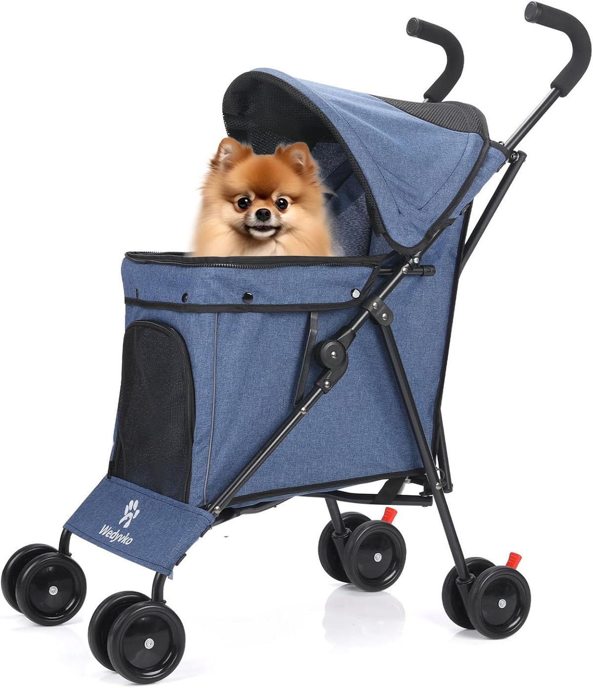 Wedyvko Travel Portable Dog Stroller, Pet Stroller for Small Puppy Dogs & Cats, Up to 33 lbs, Navy