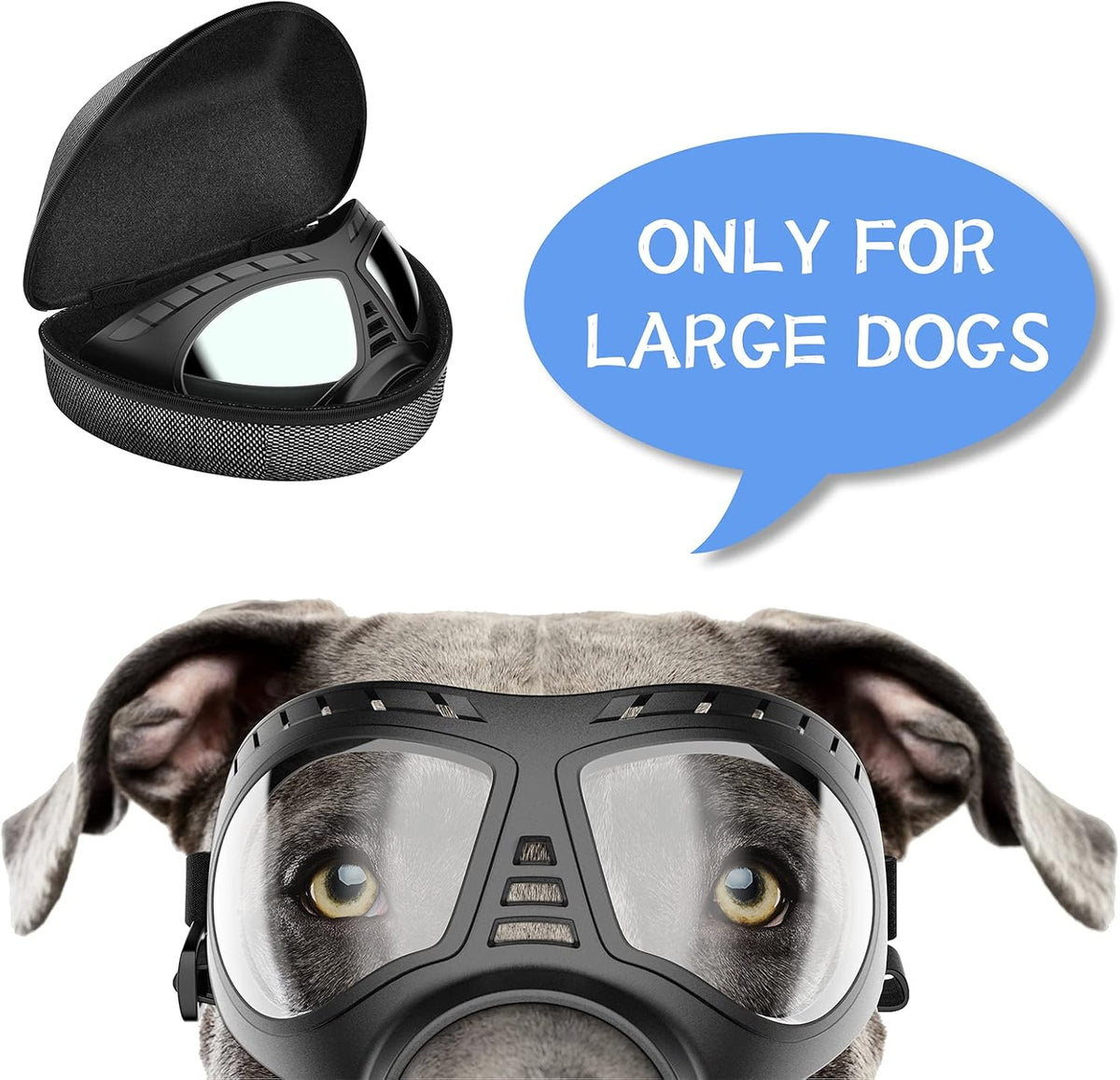 NVTED Dog Goggles Big Area Dog Sunglasses, Large Breed Windproof Snowproof Eye Protection Pet