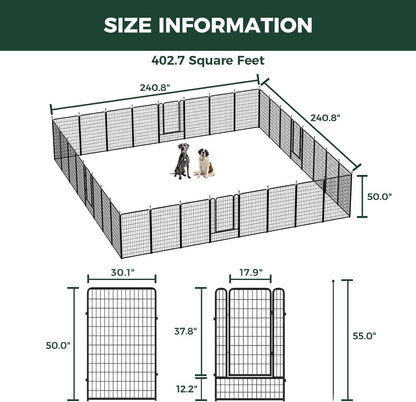 FXW Rollick Unleashed Dog Playpen for Indoor, Yard, RV Camping, 50 inch 32 Panels for Large Dogs