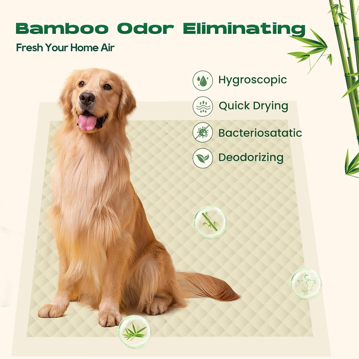 50-Count 30"x36" XXL Puppy Pads Disposable Pee Pads for Dogs Extra Large Super Absorbent Bamboo